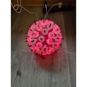 Vintage Style Red Lighted Starlight Sphere Christmas Holiday Decor Star Ball